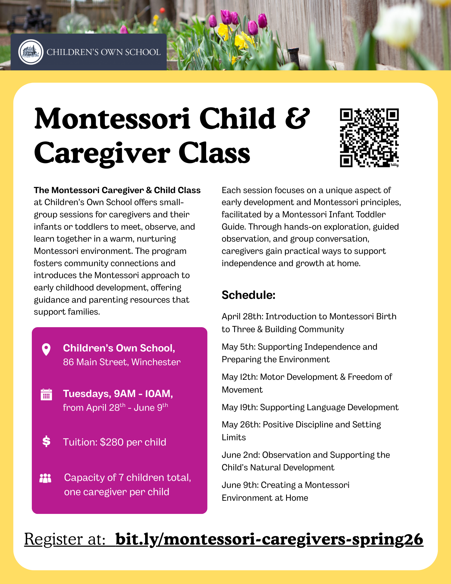 COS Montessori Child and Caregiver Class